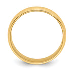14K Yellow Gold Milgrain Half-Round Wedding Band 6mm