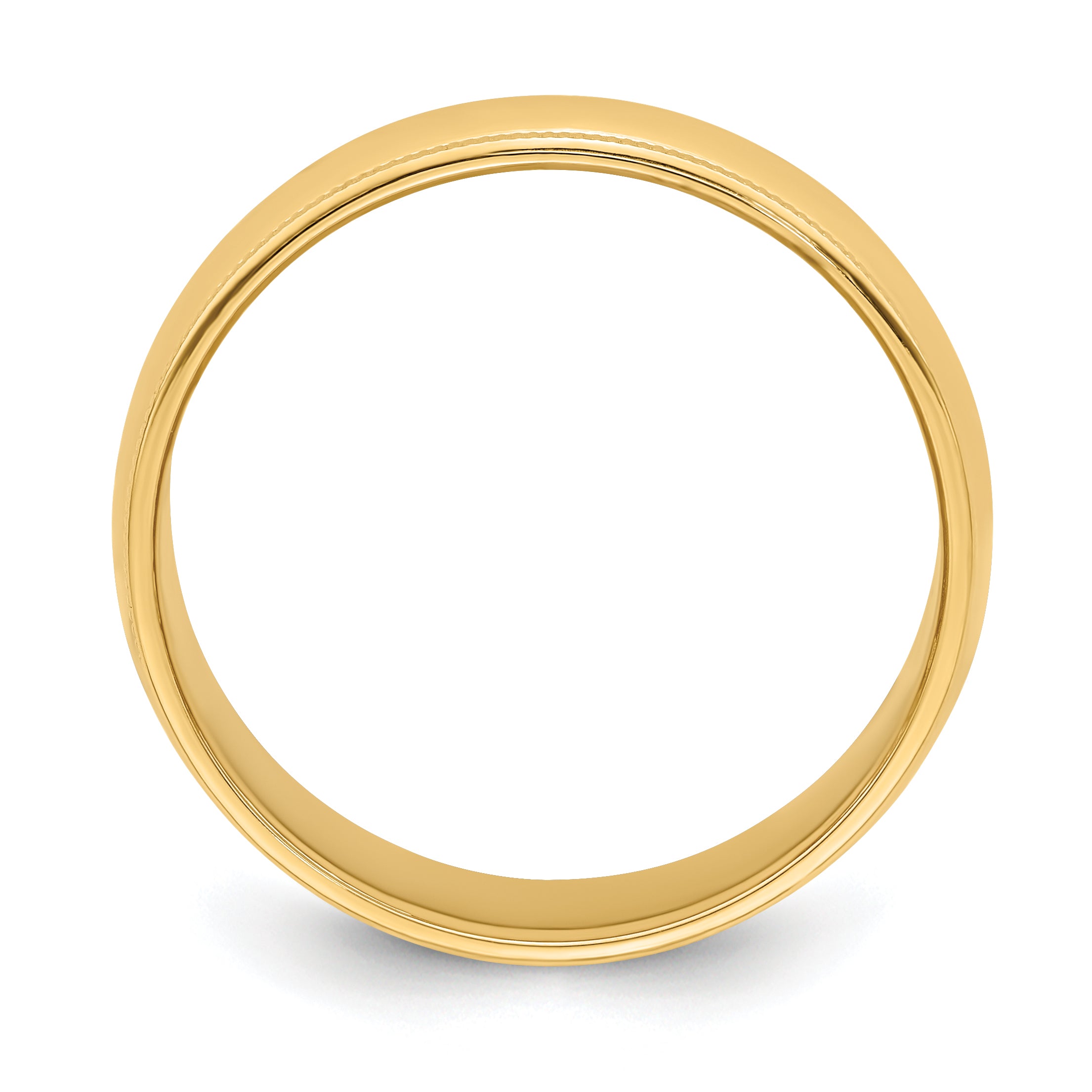 14K Yellow Gold Milgrain Half-Round Wedding Band 6mm
