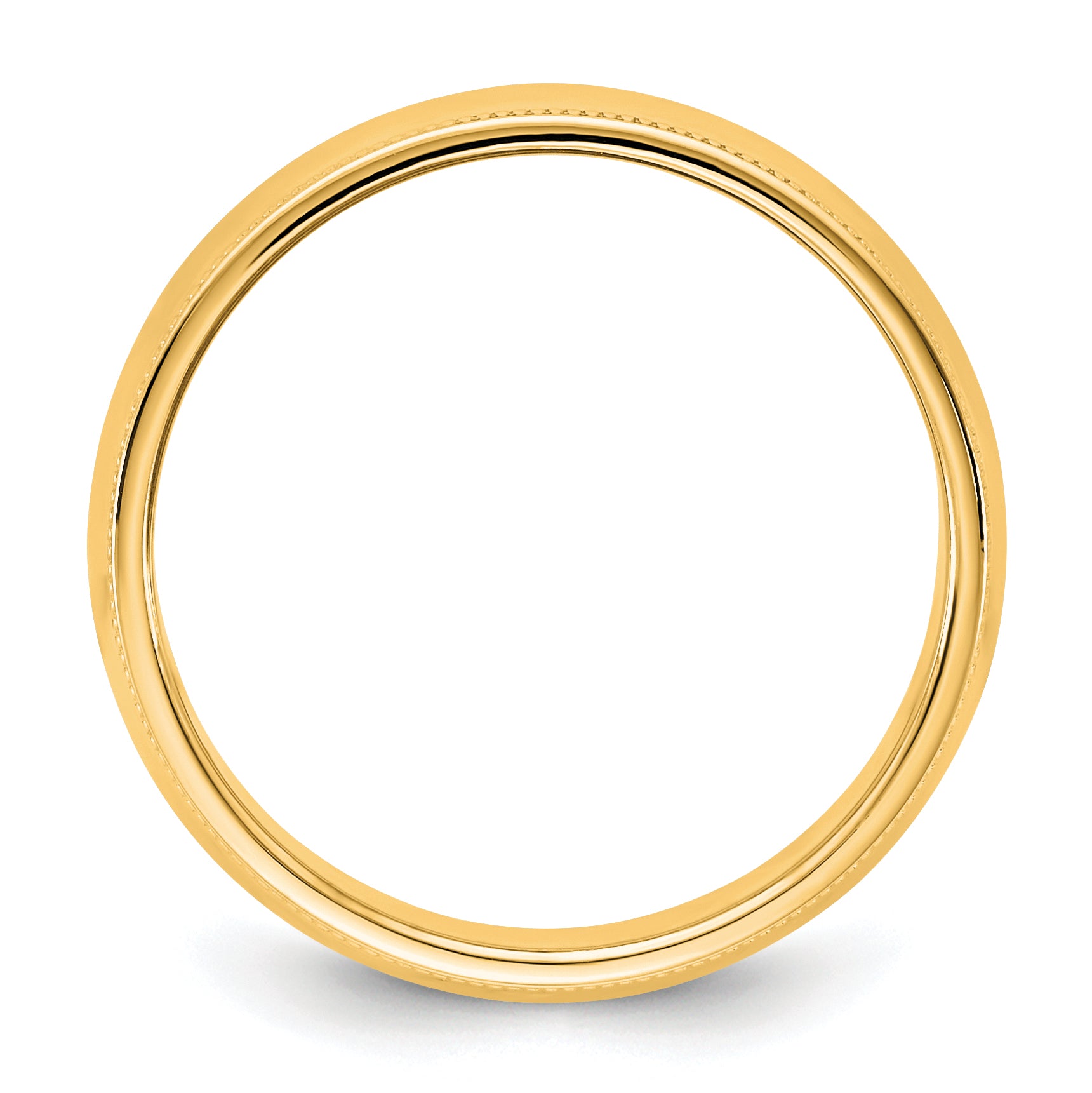 14KY 6.5mm Milgrain Half Round Band Size 14