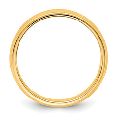 14KY 6.5mm Milgrain Half Round Band Size 14