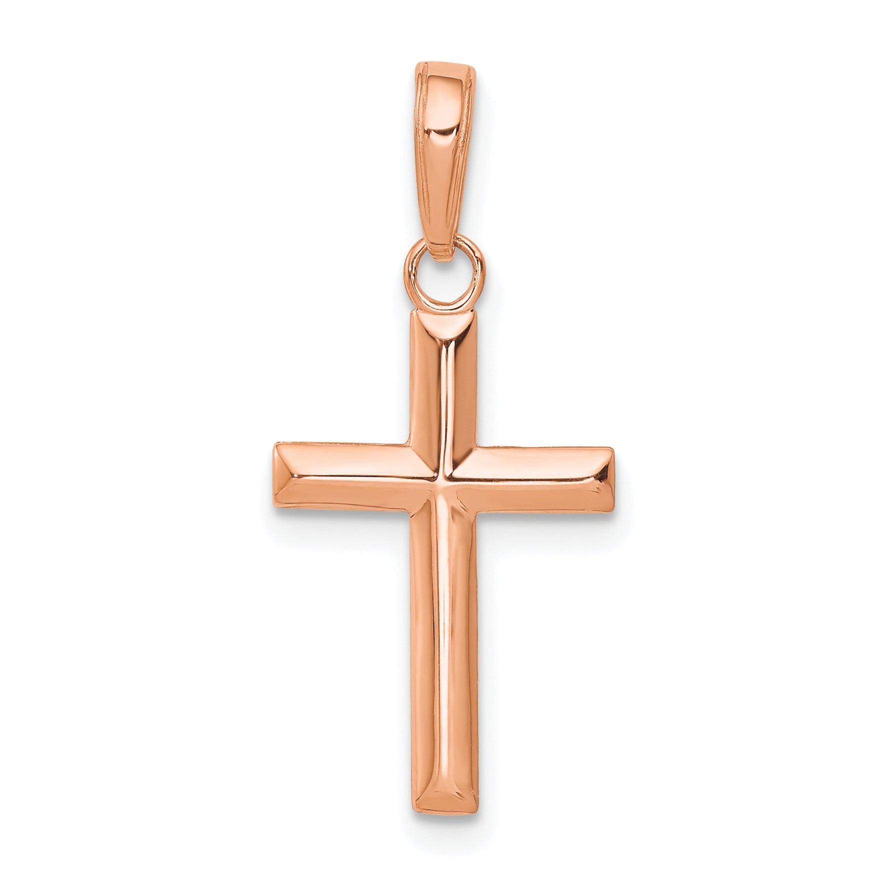 14K Rose Gold Small Cross Pendant Main image