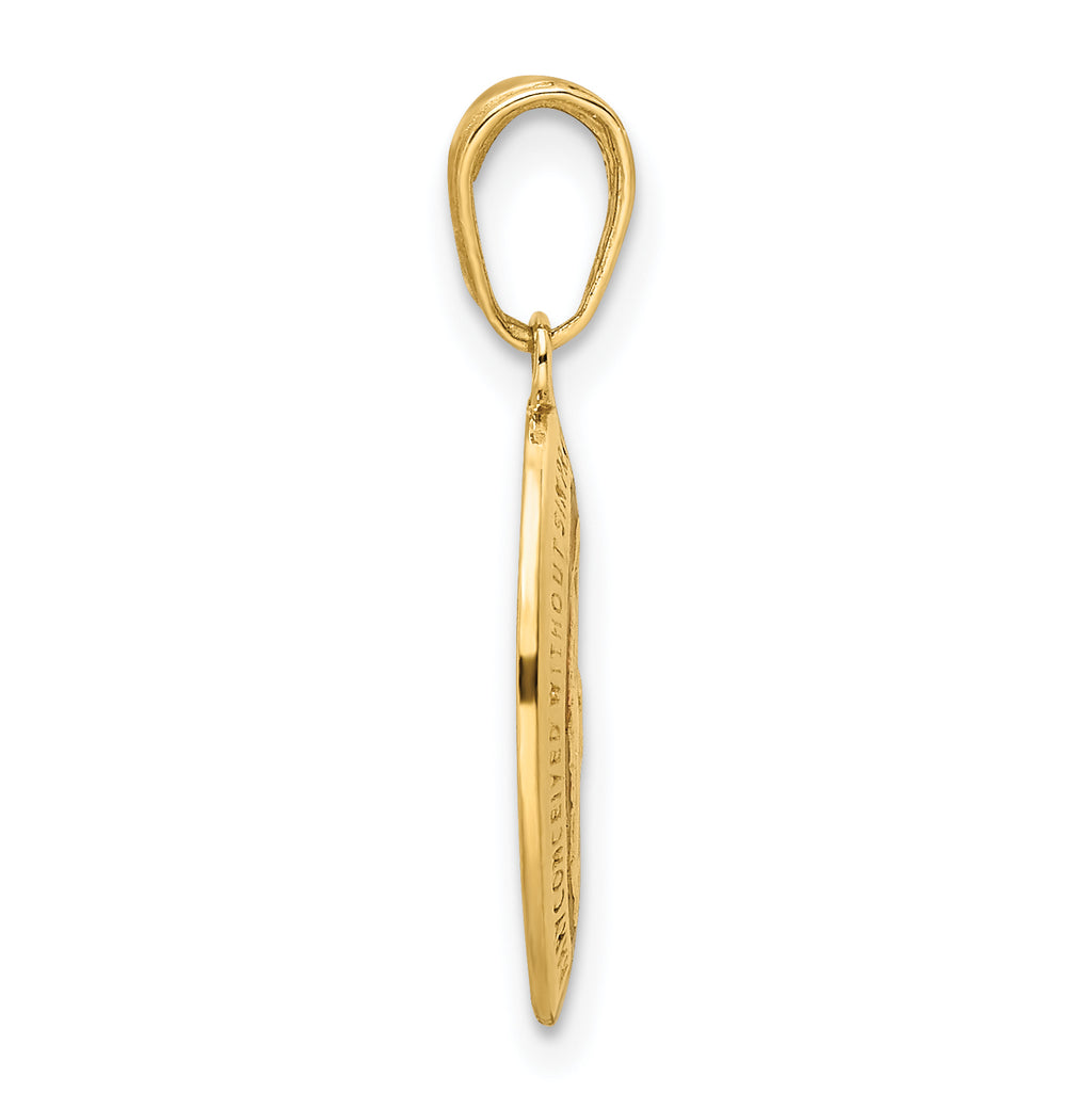 14k Red Enameled Miraculous Medal Pendant