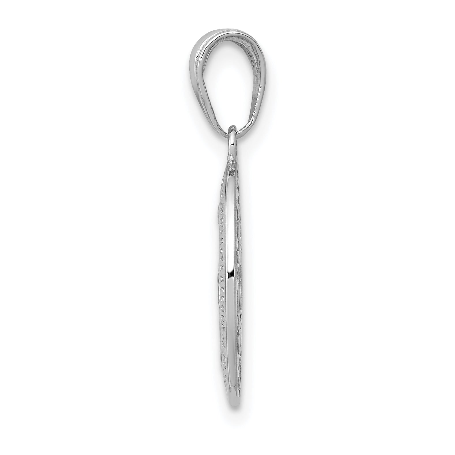 14K White Gold Polished Solid Miraculous Medal Oval Pendant Secondary image