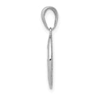 14K White Gold Polished Solid Miraculous Medal Oval Pendant