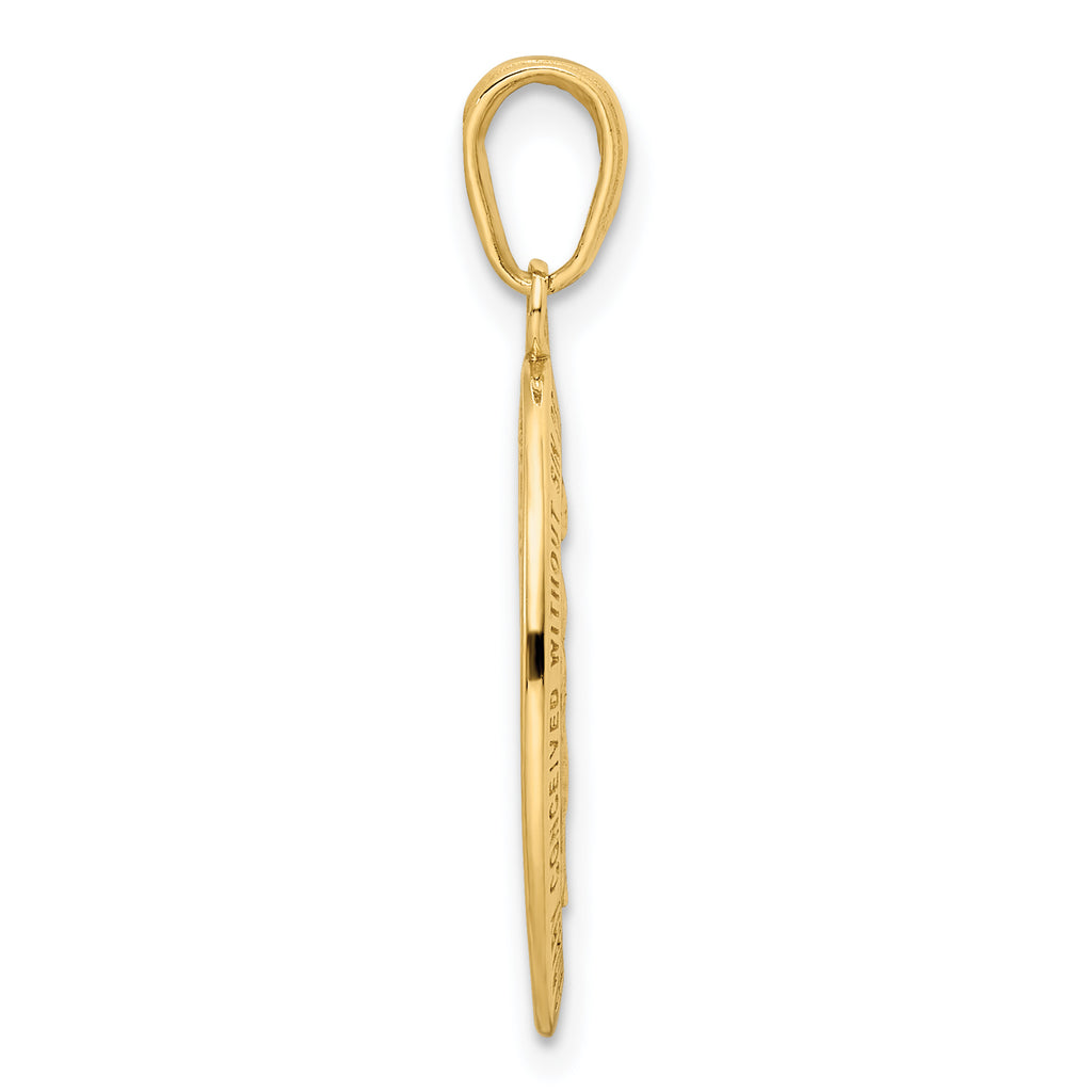 14k Red Enameled Miraculous Medal Pendant