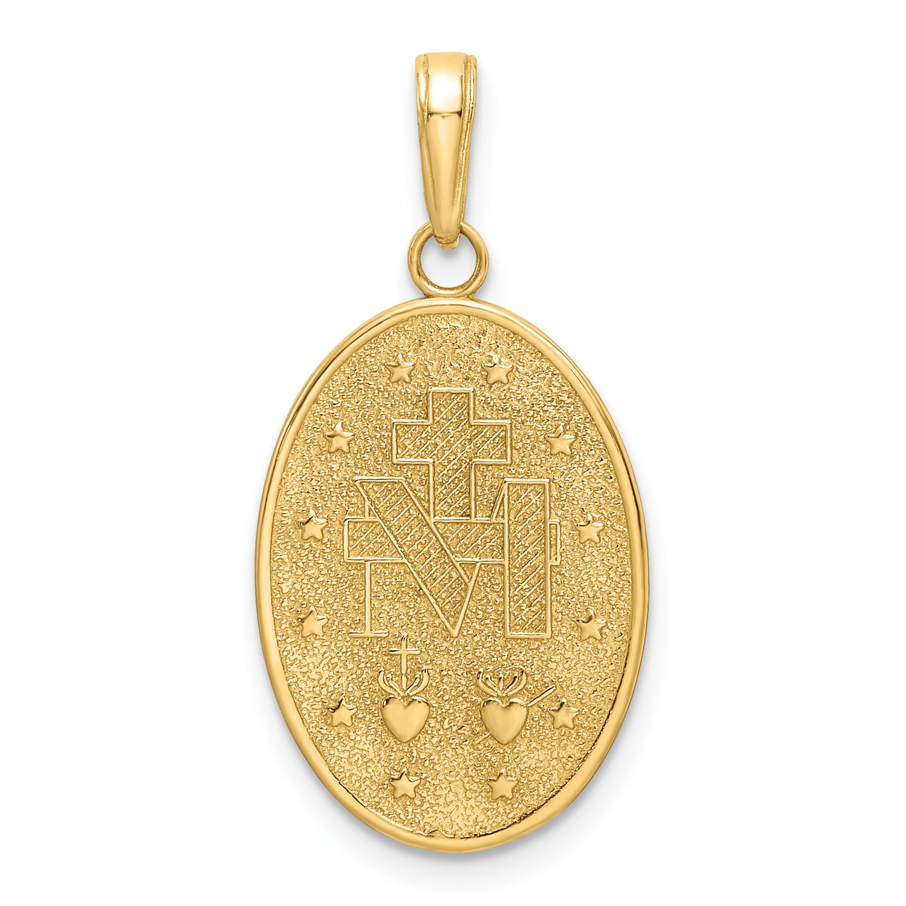 14k Red Enameled Miraculous Medal Pendant