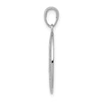 14K White Gold Polished Solid Miraculous Medal Oval Pendant