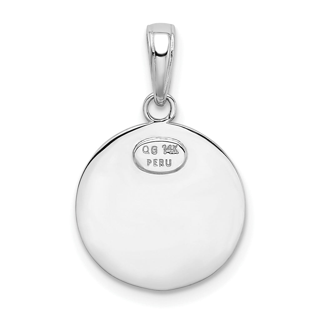 14k White Gold Saint Christopher Medal Charm