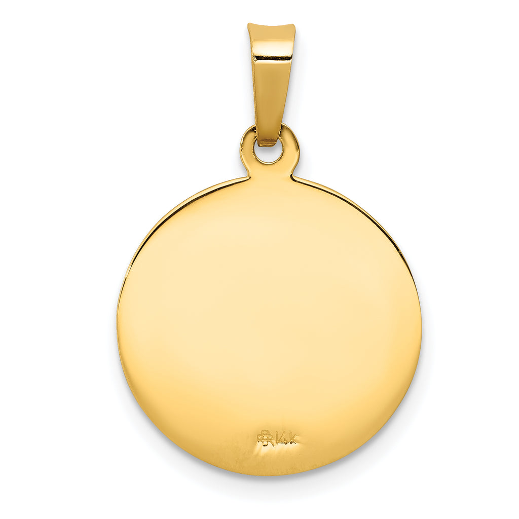 14K Yellow Gold Polished Solid Saint Anthony Medal Charm
