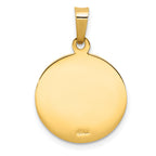 14K Yellow Gold Polished Solid Saint Anthony Medal Charm