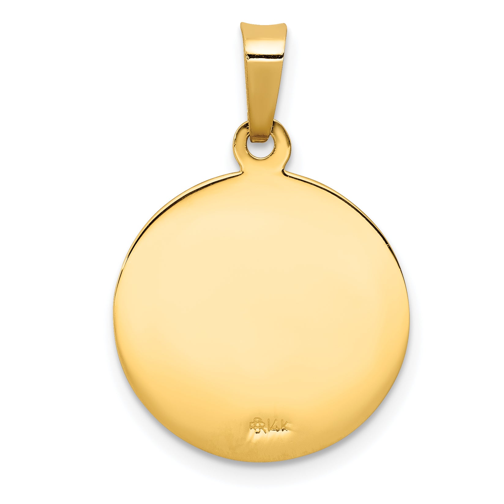 14K Yellow Gold Polished Solid Saint Anthony Medal Charm