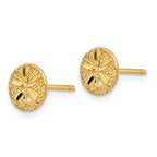14k Diamond-Cut Sand Dollar Post Earrings