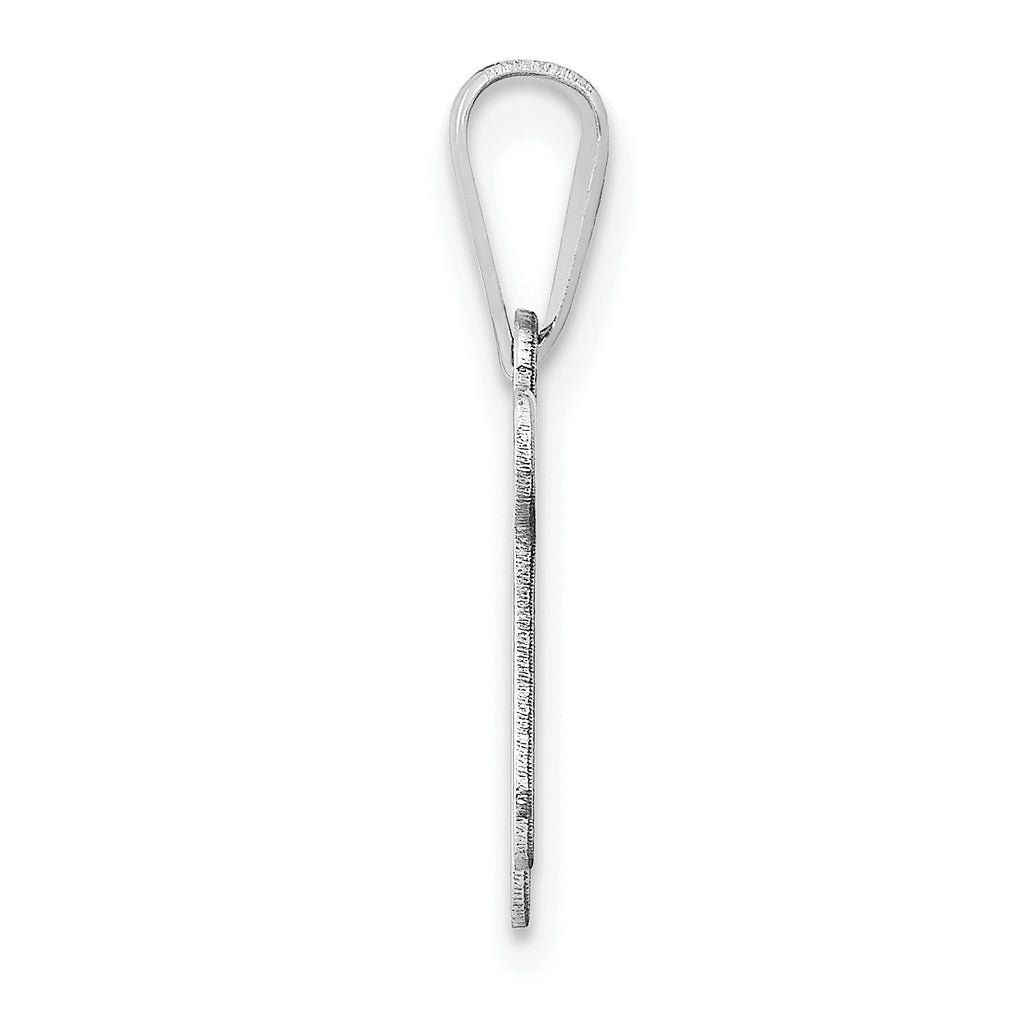 14k White Gold Chai Pendant