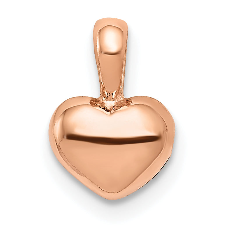 14K Rose Polished Domed Heart Charm Main image