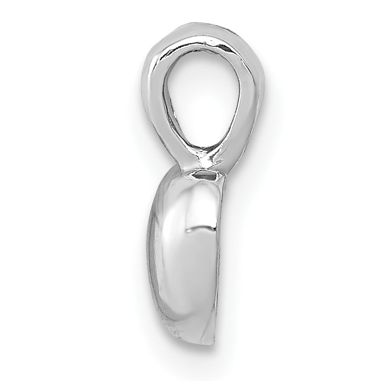 14K White Gold Polished Domed Heart Charm