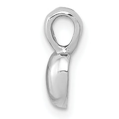 14K White Gold Polished Domed Heart Charm