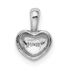 14K White Gold Polished Domed Heart Charm