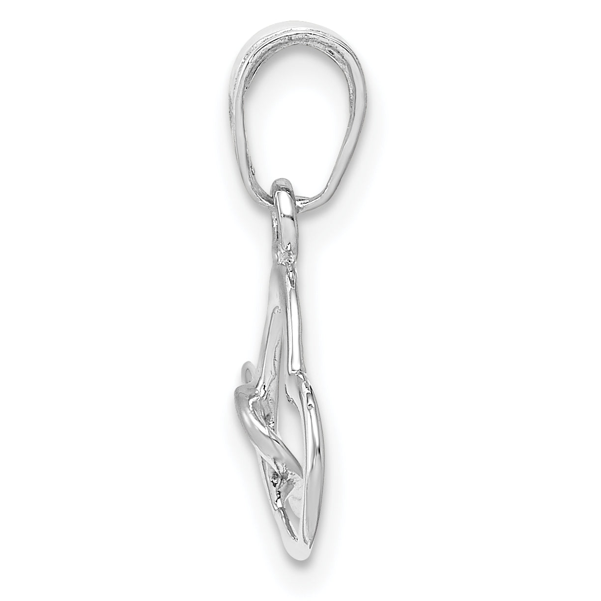 14K White Gold Polished Intertwined Double Heart Pendant Secondary image