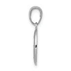 14K White Gold Polished Solid Miraculous Medal Oval Charm
