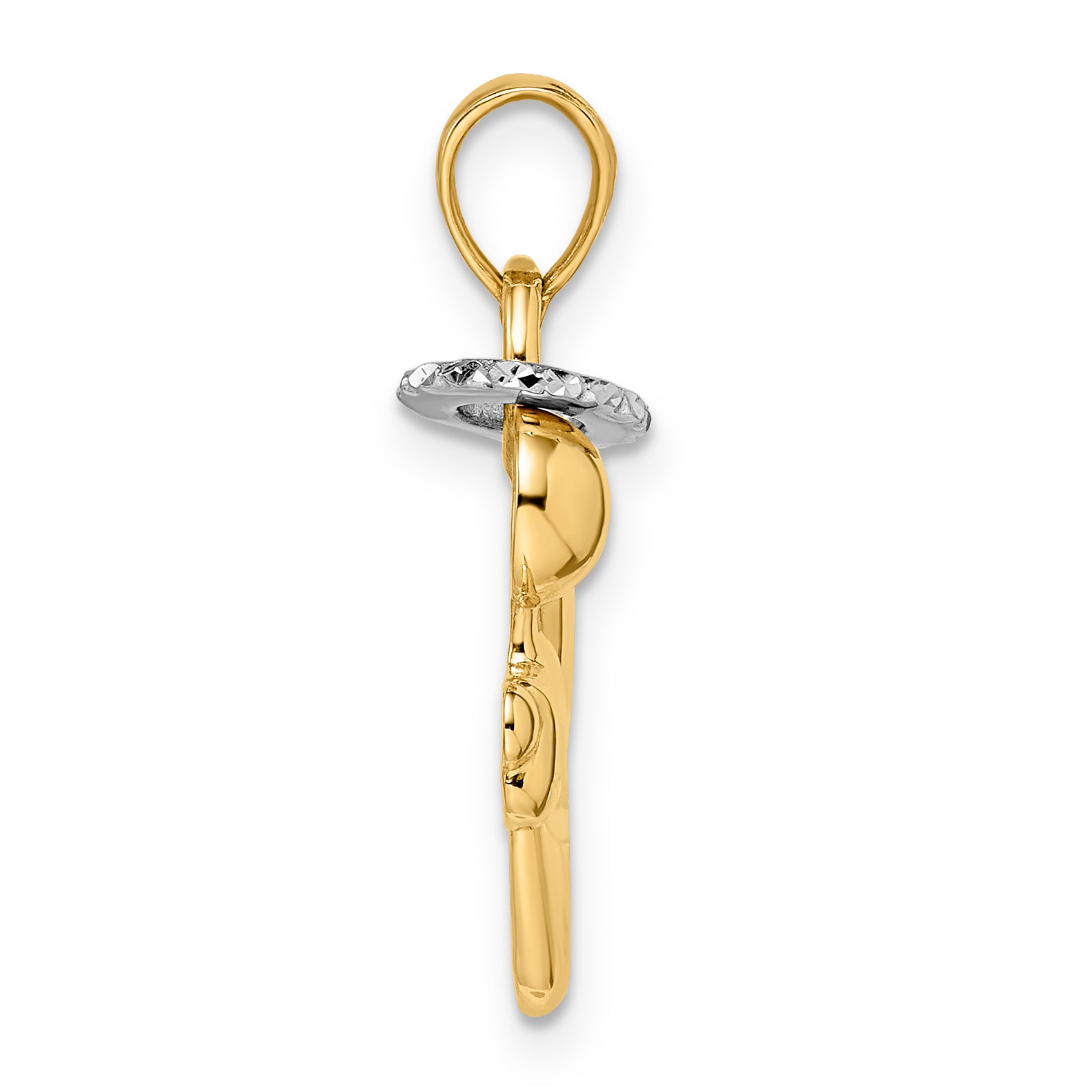 14k & White Rhodium D/C Halo on Angel Pendant Secondary image