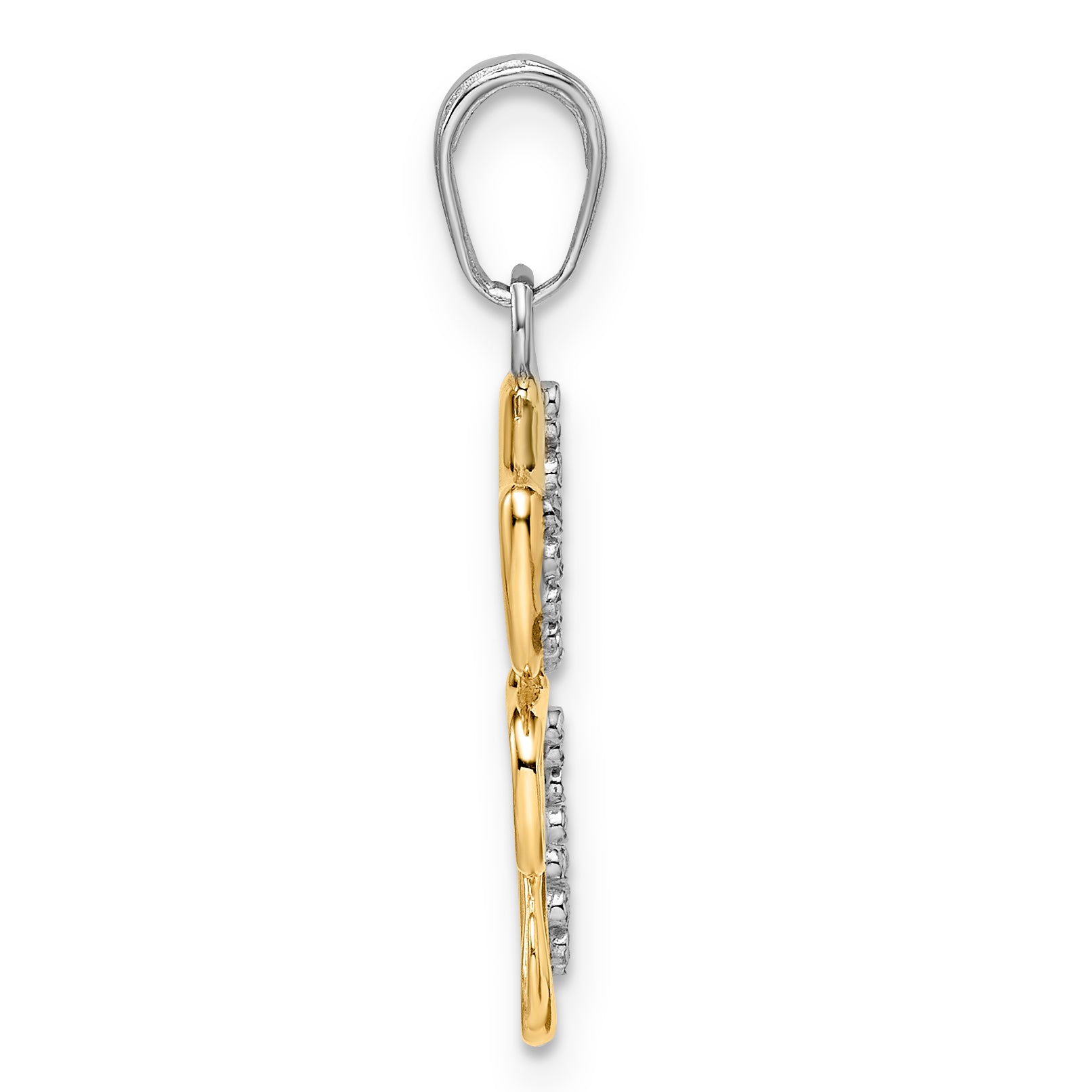 14k and White Rhodium Diamond-cut Dog and Puppy Pendant Secondary image