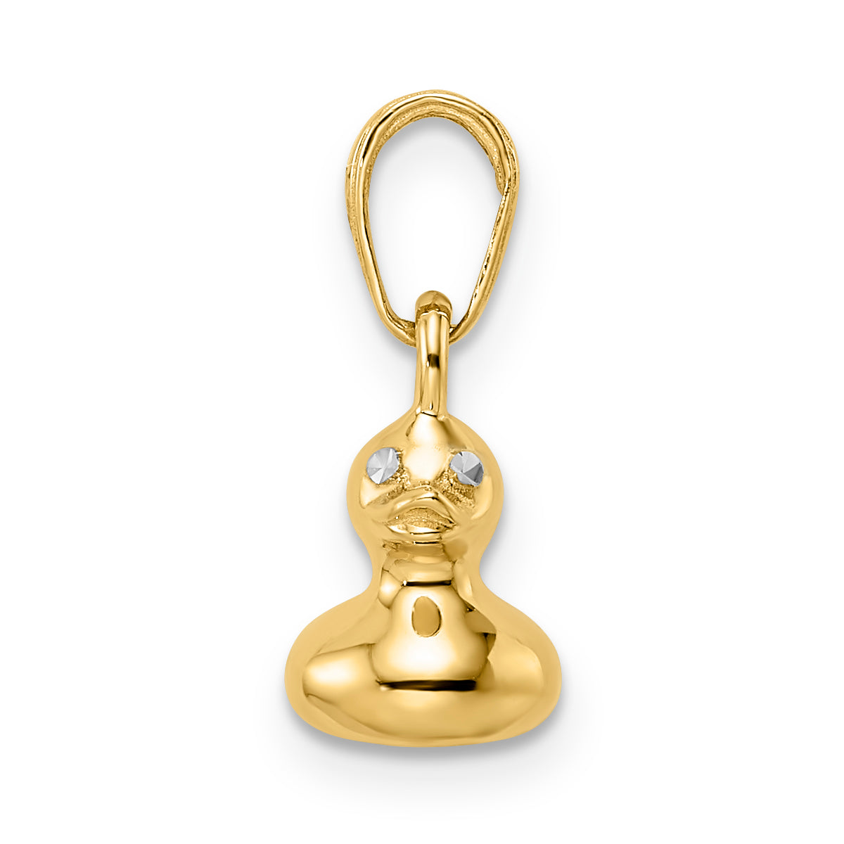 14k & White Rhodium 3D Duck Pendant Secondary image