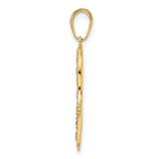 14k & White Rhodium D/C Fancy Hamsa Pendant