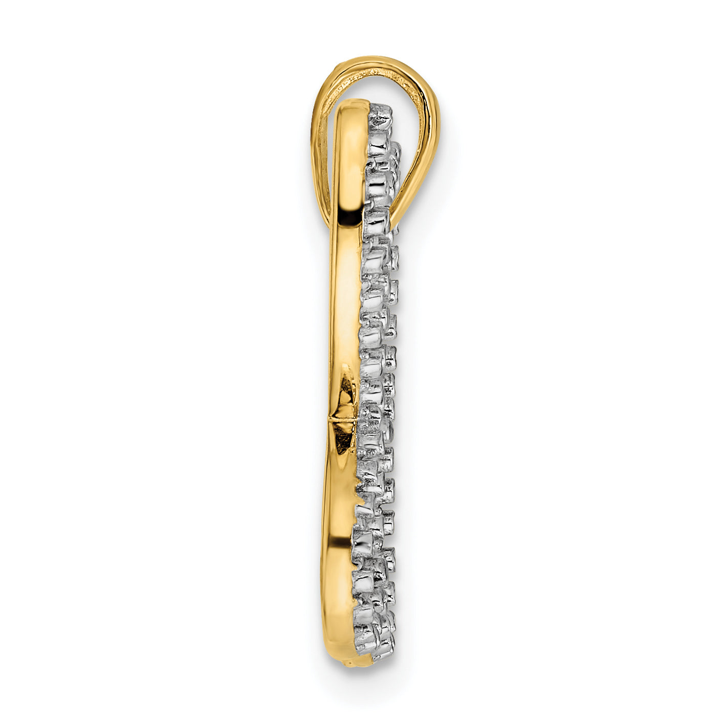 14k and White Rhodium Diamond-cut Butterfly Pendant Secondary image