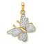 14k and White Rhodium Diamond-cut Fancy Butterfly Pendant