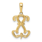 14k and White Rhodium Diamond-cut Sitting Puppy Pendant