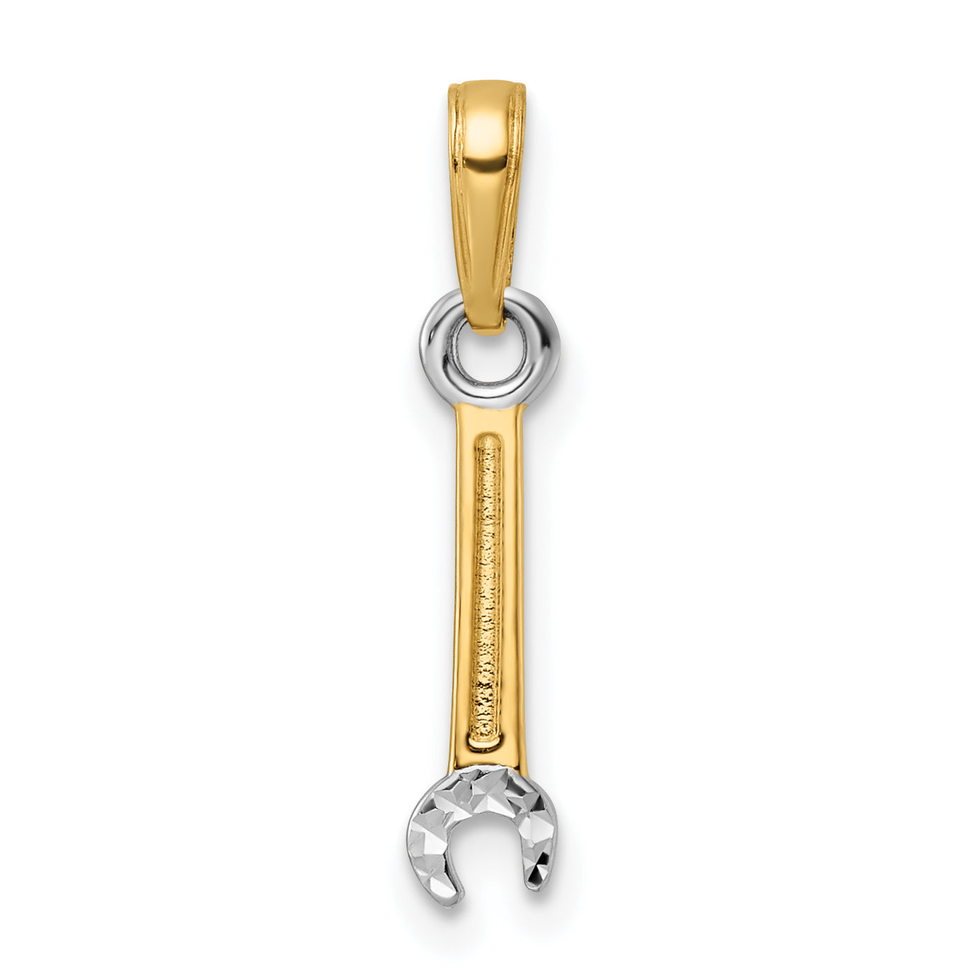 14k and White Rhodium D/C Wrench Pendant Main image