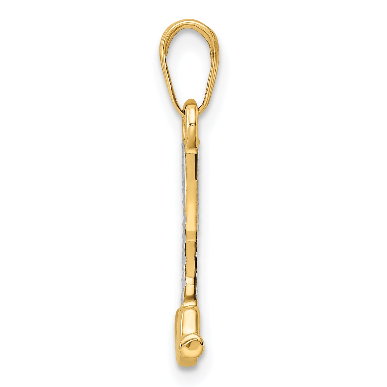 14k and White Rhodium D/C Hammer Pendant Secondary image