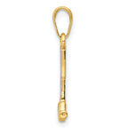 14k and White Rhodium D/C Hammer Pendant