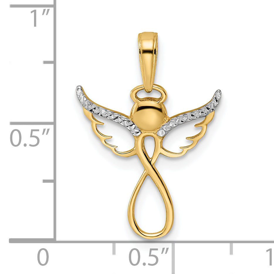 14K w/White Rhodium D/C Infinity Angel Pendant Secondary image