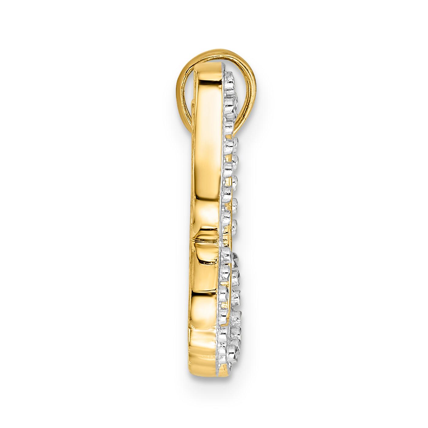 14k and White Rhodium Diamond-cut Butterfly Pendant Secondary image