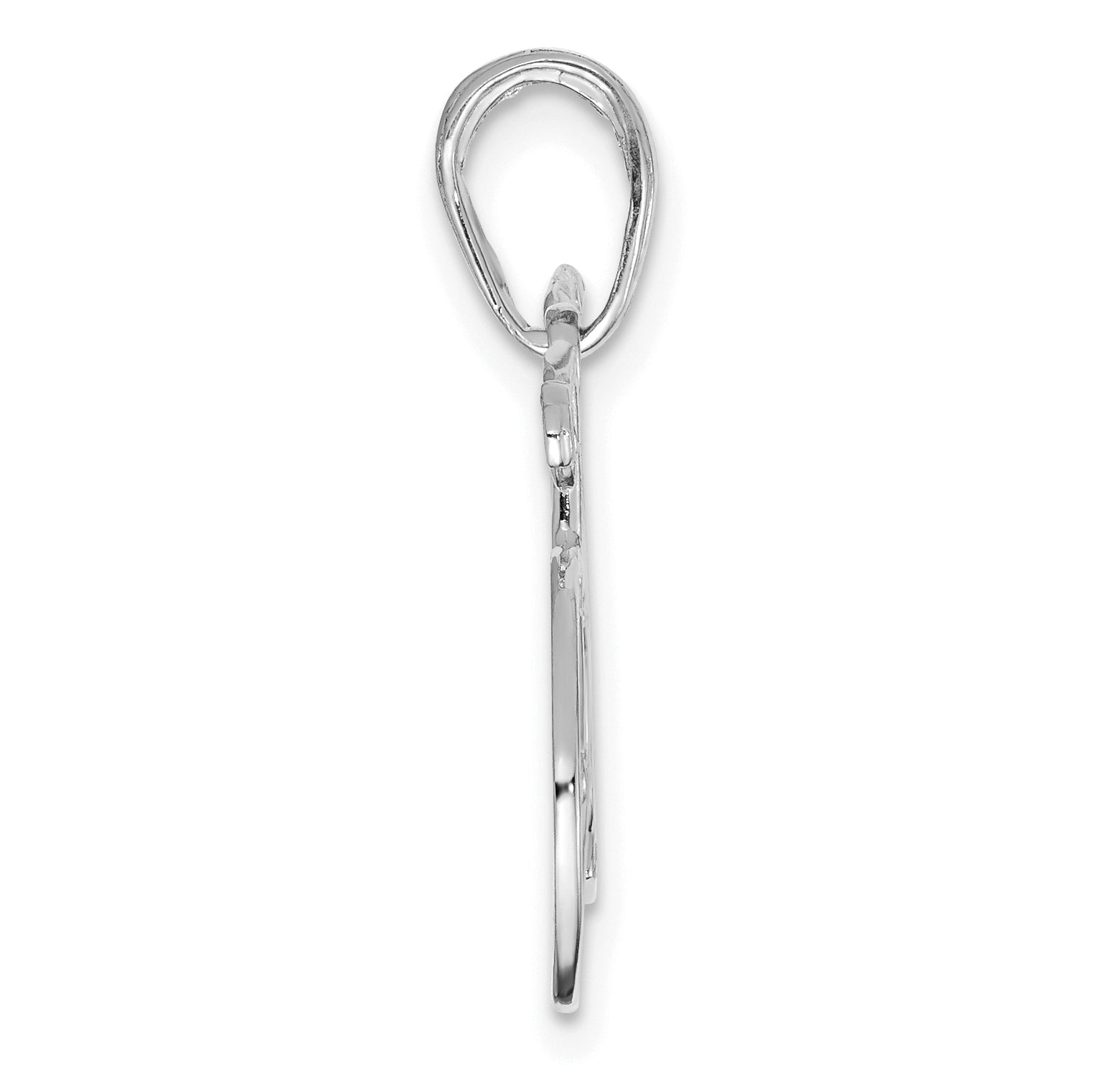 14K White Gold Polished Bicycle Charm Secondary image