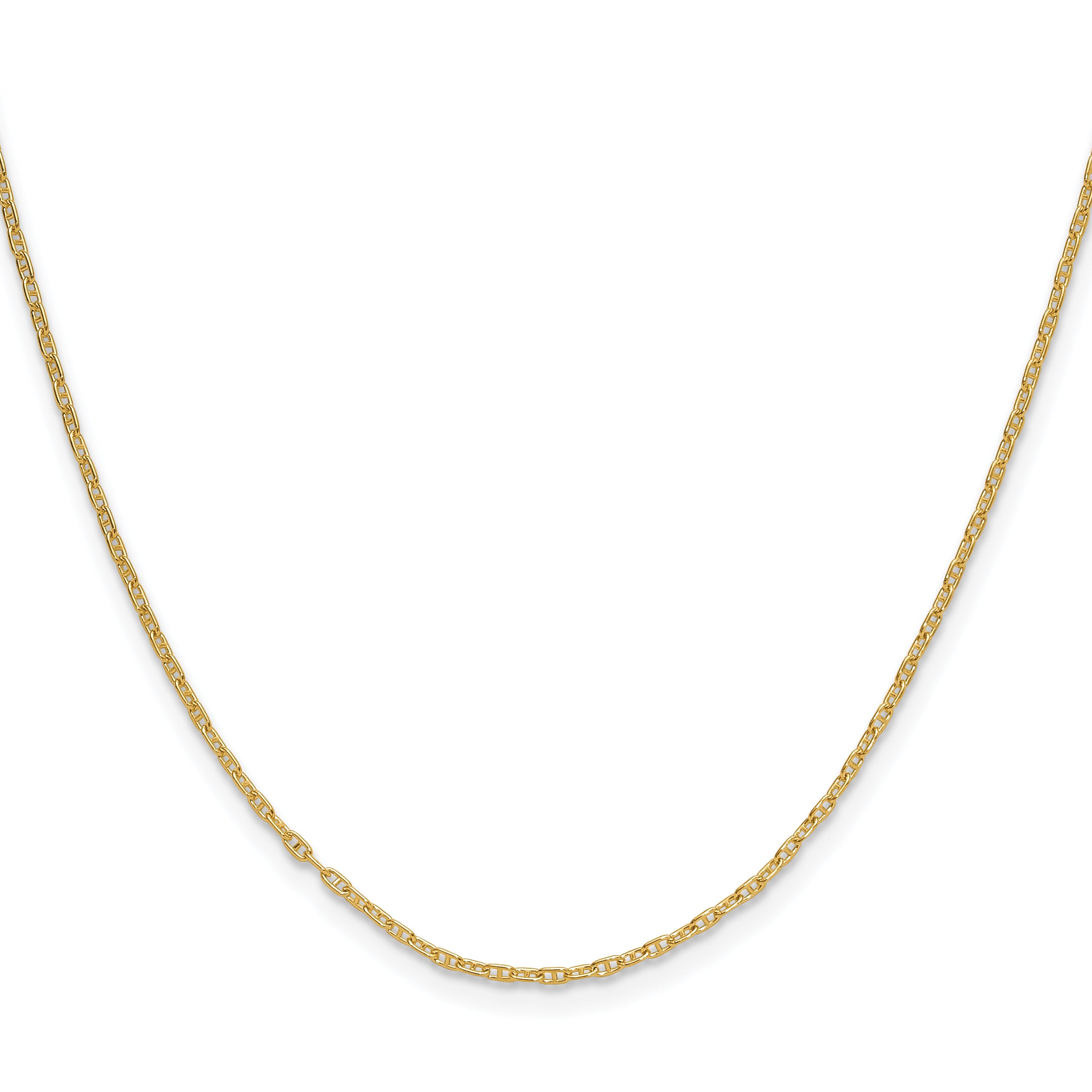 14K Yellow Gold Anchor Chain Necklace 1.5mm