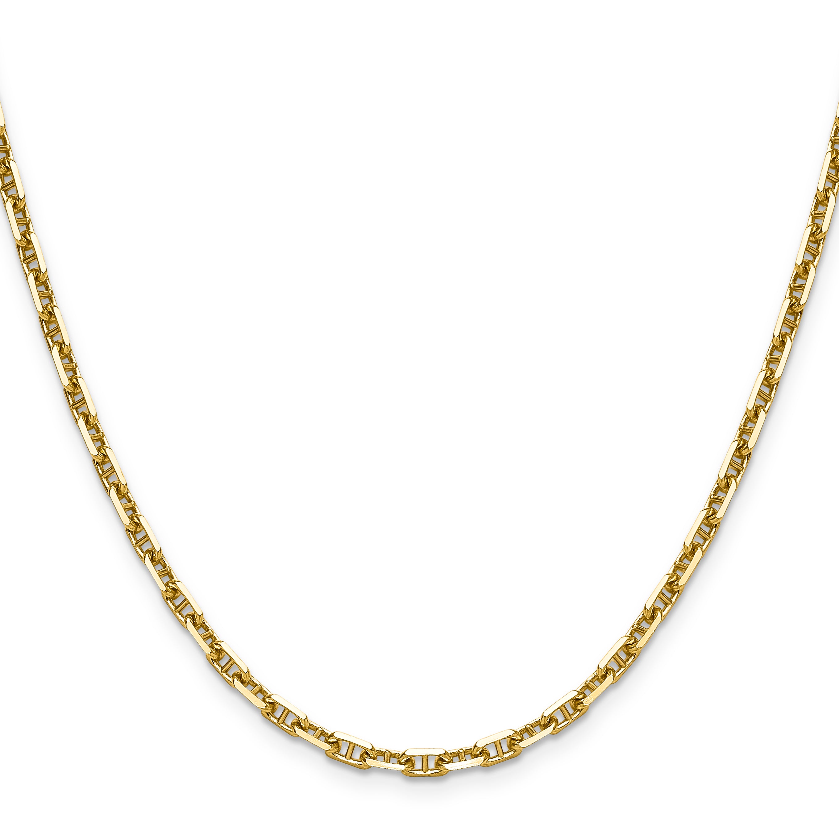 14K Yellow Gold Diamond-Cut Anchor Chain Necklace 3.3mm Secondary image