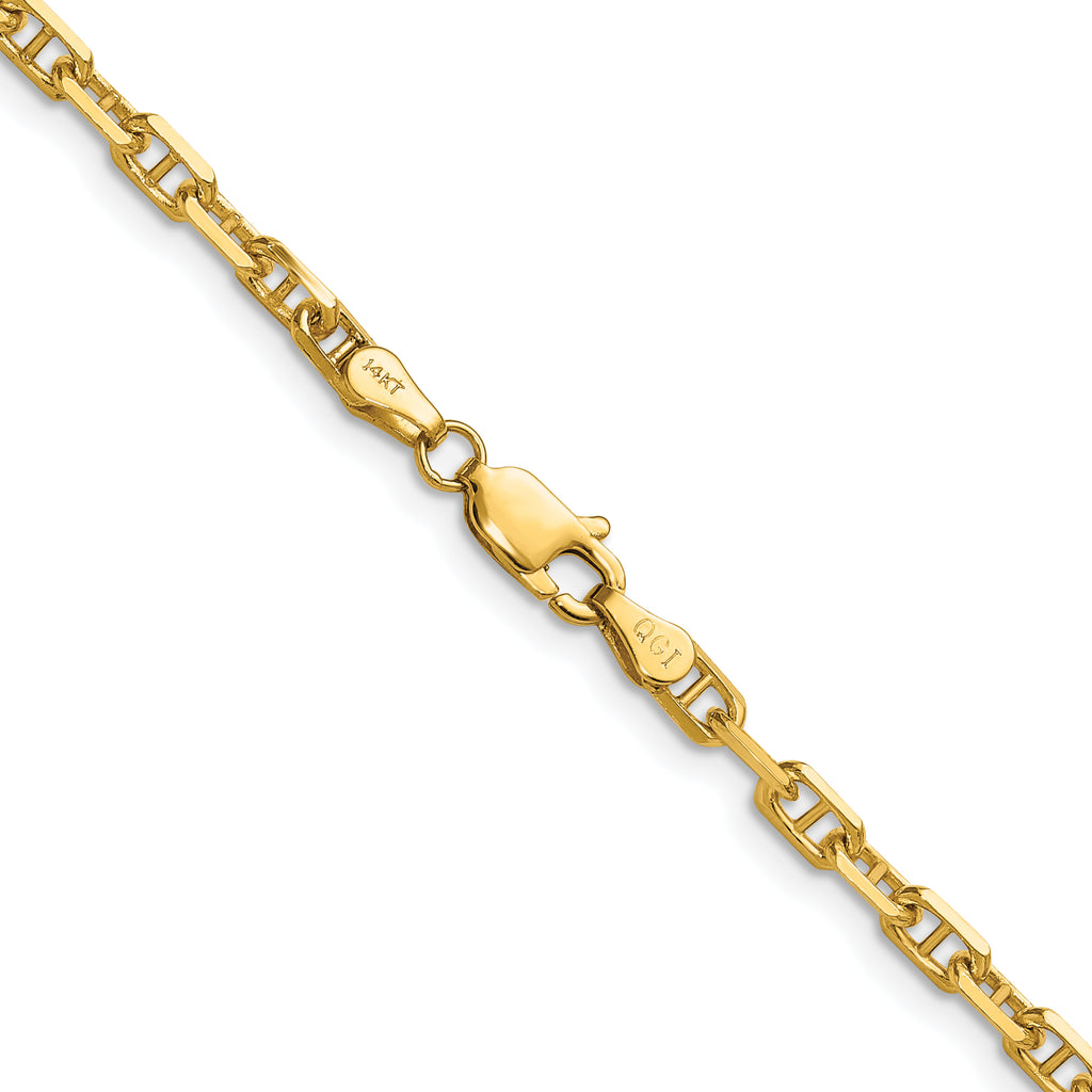 14k 3.5mm Diamond-Cut Mariner Anchor Chain