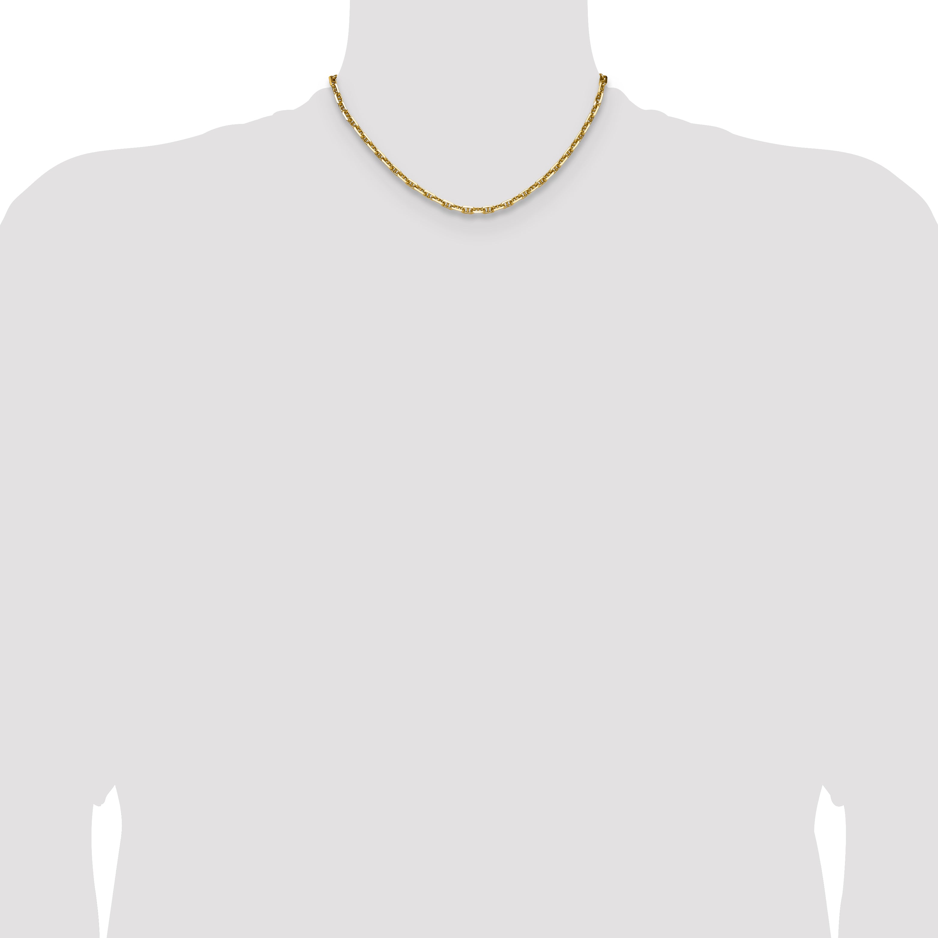 14k 3.5mm Diamond-Cut Mariner Anchor Chain
