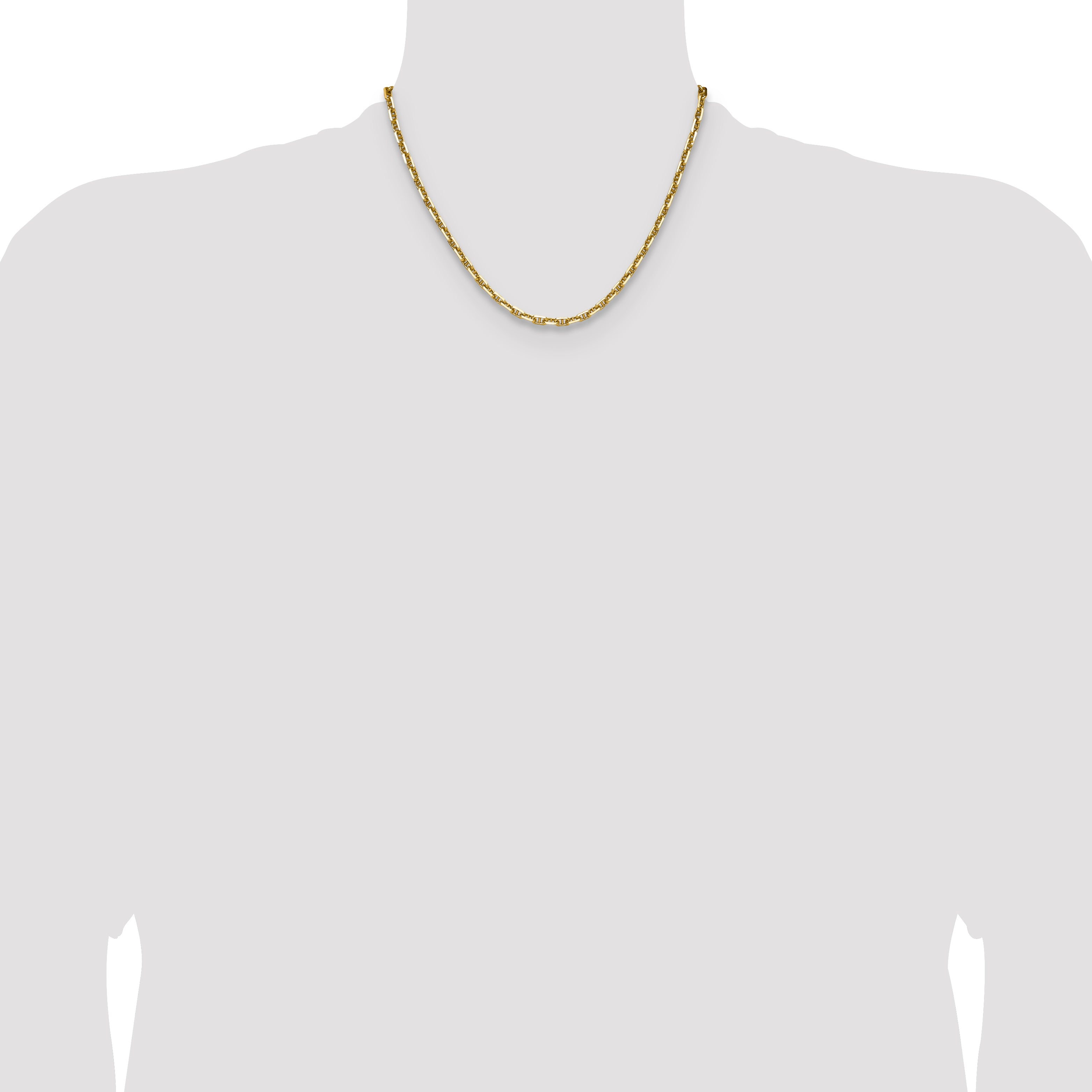 14k 3.5mm Diamond-Cut Mariner Anchor Chain