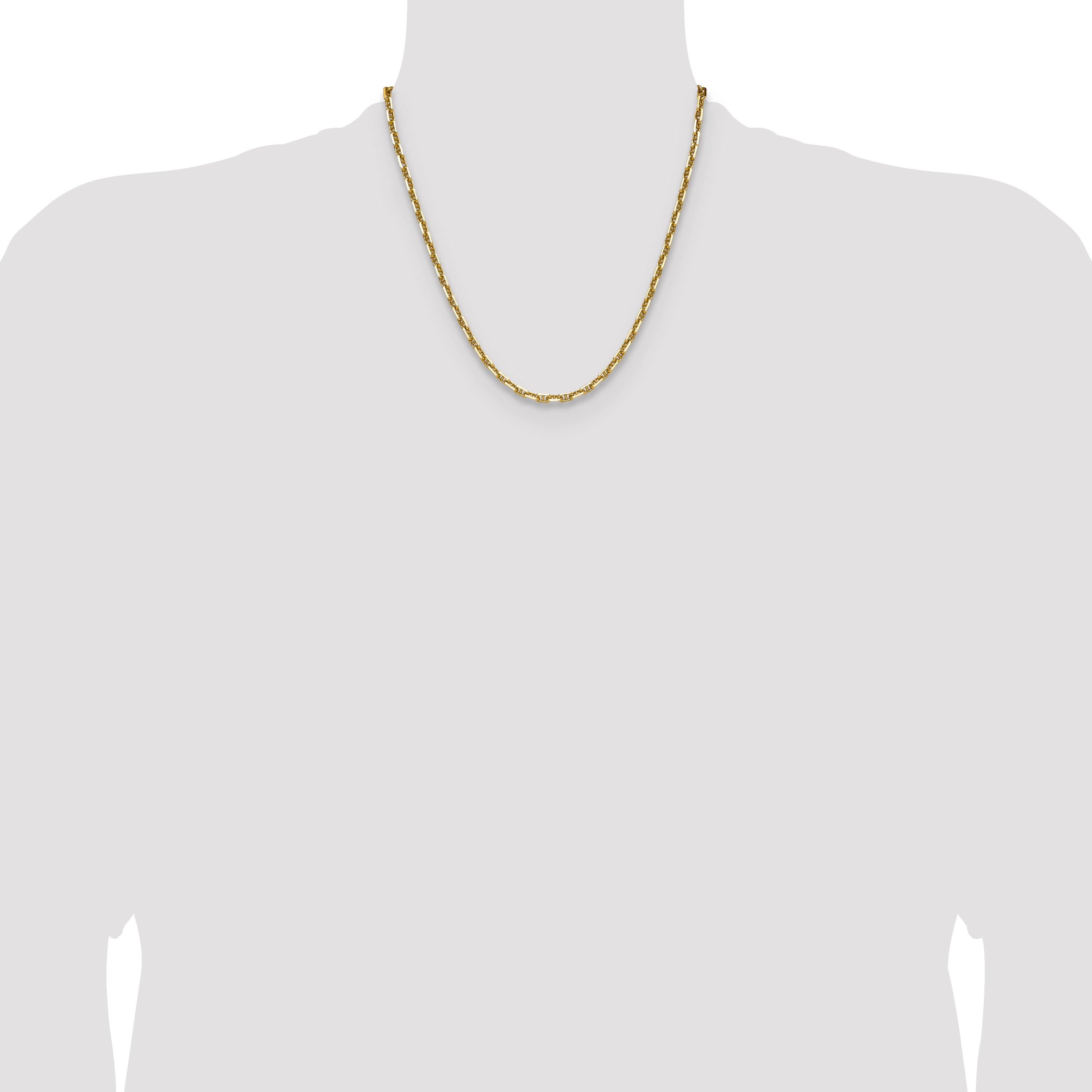 14k 3.5mm Diamond-Cut Mariner Anchor Chain