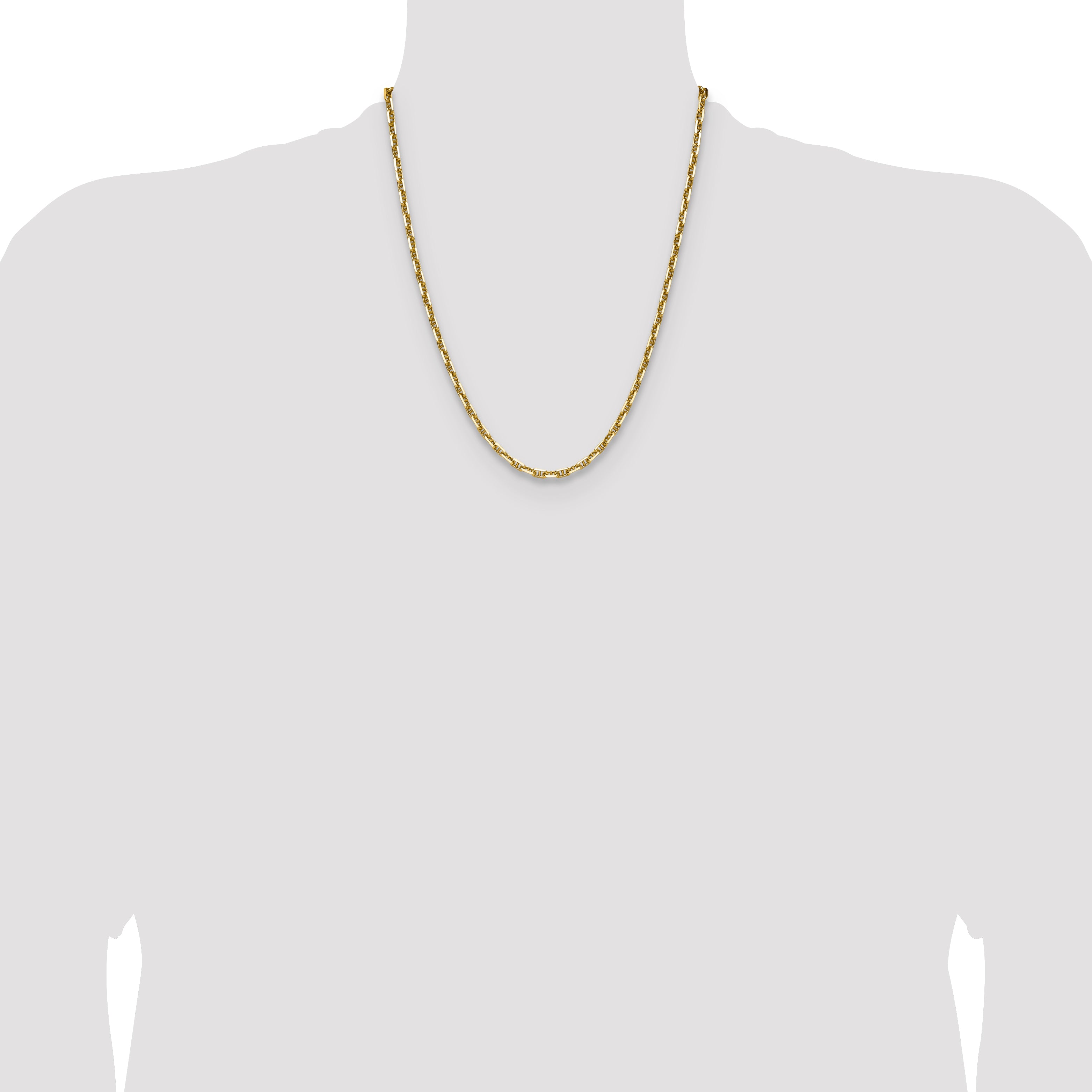14k 3.5mm Diamond-Cut Mariner Anchor Chain
