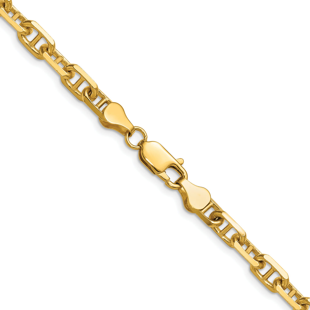 14K Yellow Gold Diamond-Cut Anchor Chain Necklace 5.6mm