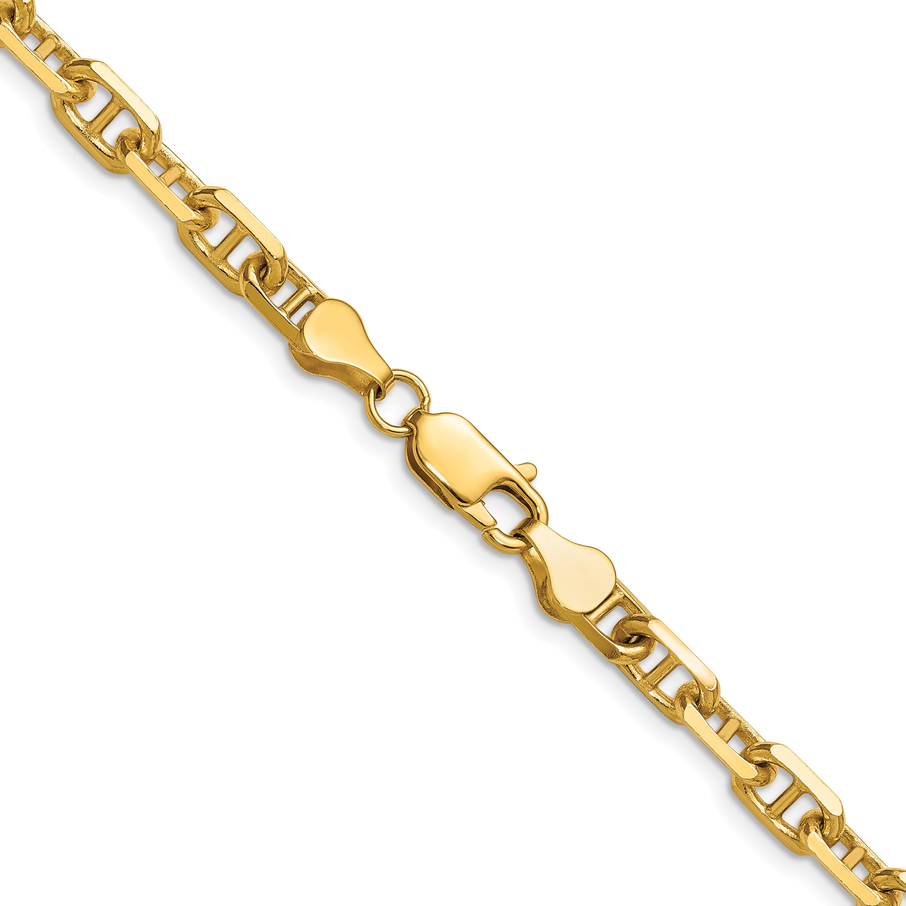 14K Yellow Gold Diamond-Cut Anchor Chain Necklace 5.6mm