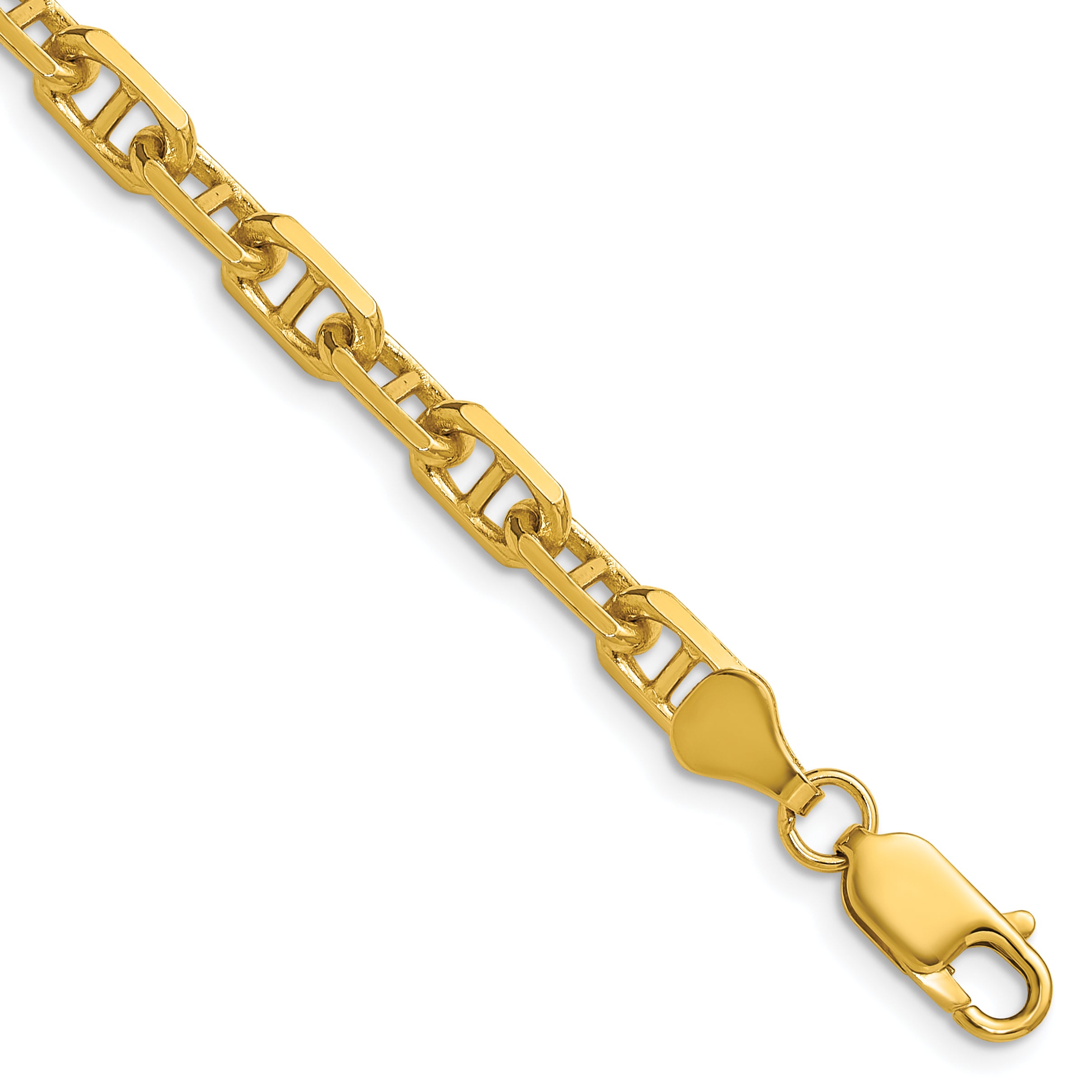 14K Yellow Gold Diamond-Cut Anchor Chain Necklace 5.6mm