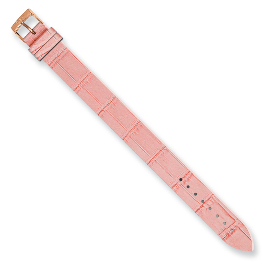 Moog Rose-pltd Lt PInk Alligtr Texture Matte Finish Calf Lthr Watch Band