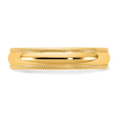 14KY 4.5mm Milgrain Comfort Fit Band Size 14