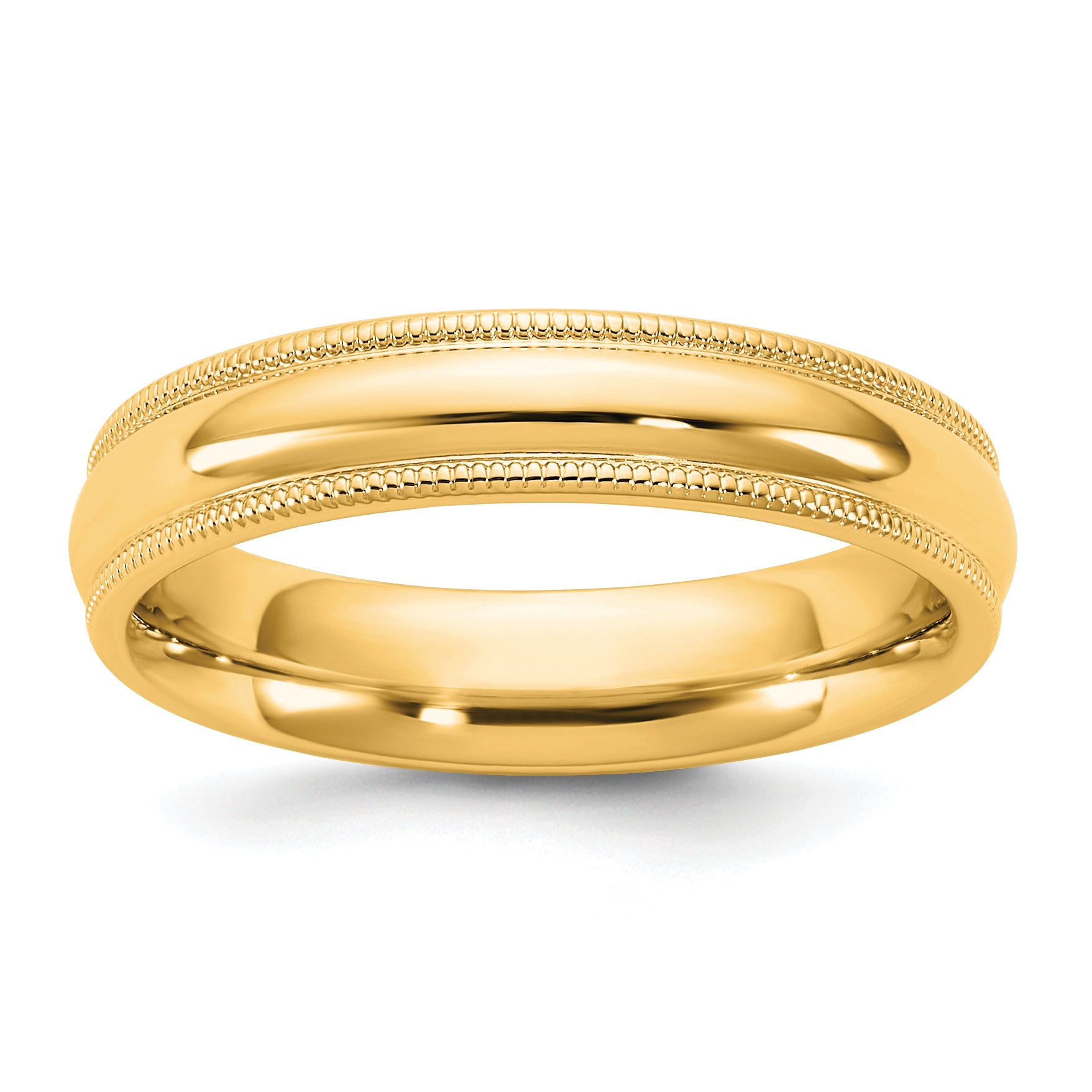 4.5mm 10K Yellow Gold Milgrain Comfort Fit Wedding Band - Sophia Jewelers Main image