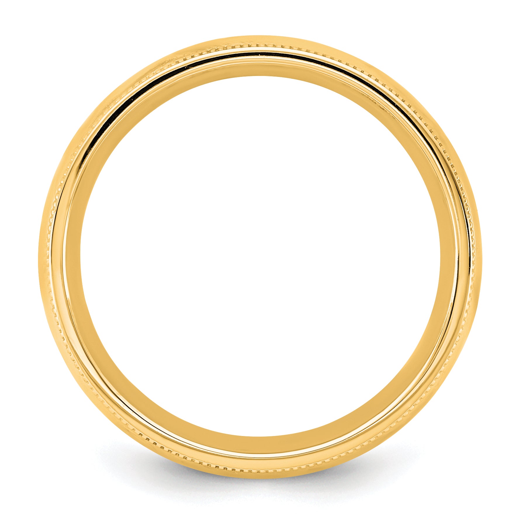 10KY 5.5mm Milgrain Comfort Fit Band Size 14
